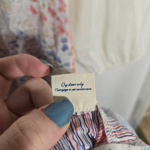 Anthropologie Mermaid Cotton Silk Knee Landscape Sunset Beach Medium Dress - Picture 8 of 11